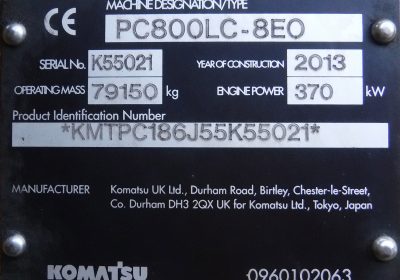 PC800LC-8 EO K55021sn