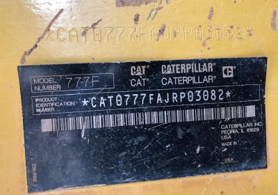 Cat 777F JRP03082 sn